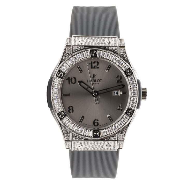 ساعت مچی زنانه هابلوت دور نگین خاکستری Hublot